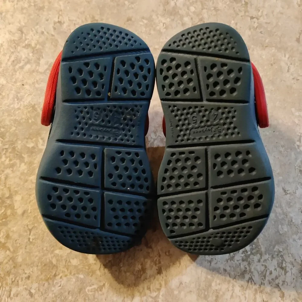 Joybees Kids Clogs Blue w/ Red Strap‎ Active Shoes Little Boys or Girls Size 4-5